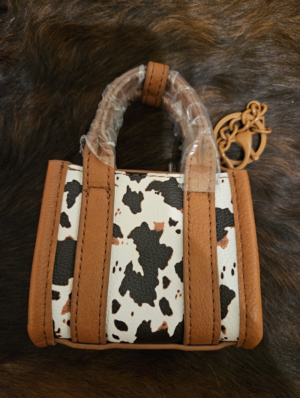 Wrangler Brown & White Cowhide Mini Tote - Picture 2 of 2